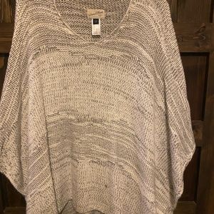Grey sweater poncho